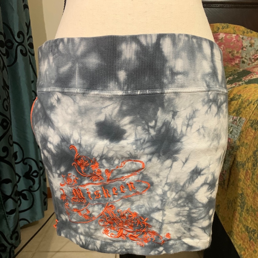 Miskeen Tye Die Embroidered mini skirt